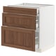 SEKTION / MAXIMERA Gabinete bajo+2 cajones, blanco Enköping/marrón efecto de nogal, 30x24x30 "