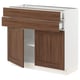 SEKTION / MAXIMERA Gabinete bajo+2 puertas/2 cajones, blanco Enköping/marrón efecto de nogal, 36x15x30 "
