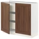 SEKTION / MAXIMERA Gabinete bajo+2 puertas/3 cajones, blanco Enköping/marrón efecto de nogal, 36x15x30 "