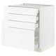 SEKTION / MAXIMERA Gabinete bajo+4 cajones, blanco Enköping/blanco efecto madera, 30x24x30 "