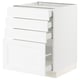 SEKTION / MAXIMERA Gabinete bajo+4 cajones, blanco Enköping/blanco efecto madera, 24x24x30 "