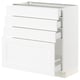 SEKTION / MAXIMERA Gabinete bajo+4 cajones, blanco Enköping/blanco efecto madera, 30x15x30 "