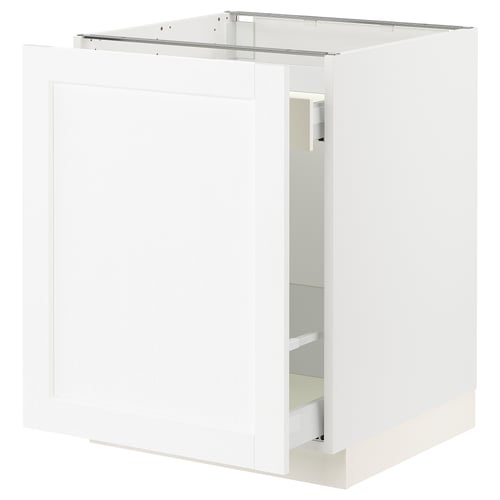 SEKTION / MAXIMERA Gabinete bajo+almacenamiento xtrbl, blanco Enköping/blanco efecto madera, 24x24x30 "