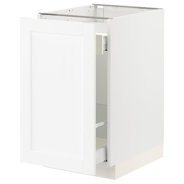 SEKTION / MAXIMERA Gabinete bajo+almacenamiento xtrbl, blanco Enköping/blanco efecto madera, 18x24x30 "