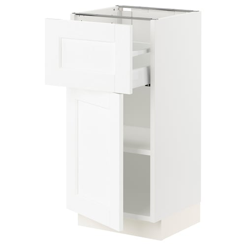 SEKTION / MAXIMERA Gabinete bajo+cajón/puerta, blanco Enköping/blanco efecto madera, 15x15x30 "