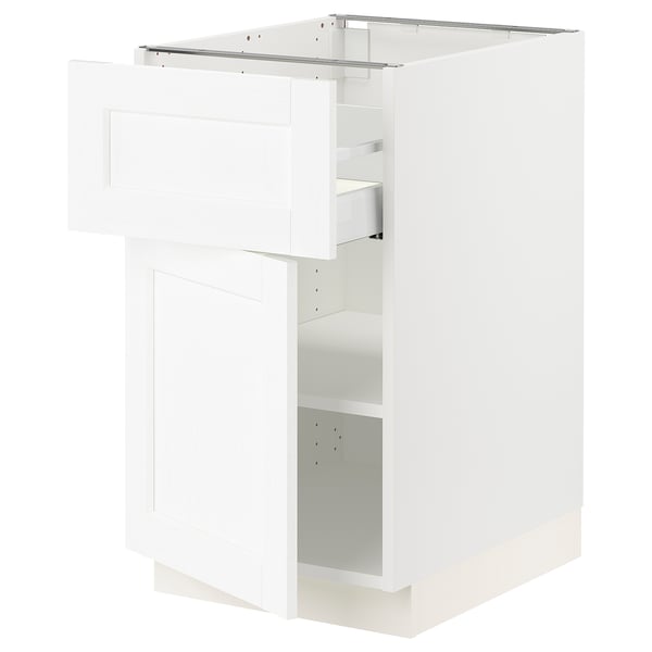 SEKTION / MAXIMERA Gabinete bajo+cajón/puerta, blanco Enköping/blanco efecto madera, 18x24x30 "