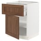 SEKTION / MAXIMERA Gabinete bajo+cajón/puerta, blanco Enköping/marrón efecto de nogal, 24x24x30 "