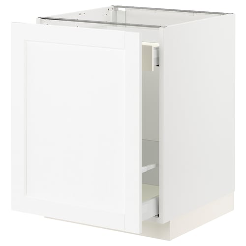SEKTION / MAXIMERA Gabinete bajo clasf residuos/1 prta, blanco Enköping/blanco efecto madera, 24x24x30 "