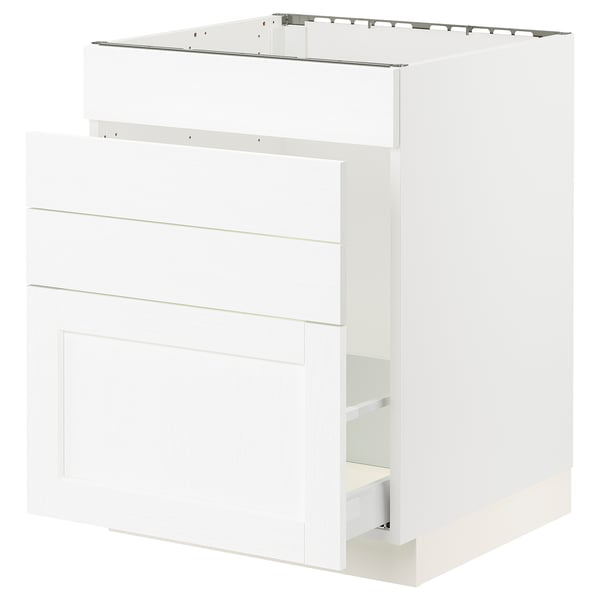 SEKTION / MAXIMERA Gabinete bajo freg/cls residuos/4fr, blanco Enköping/blanco efecto madera, 24x24x30 "