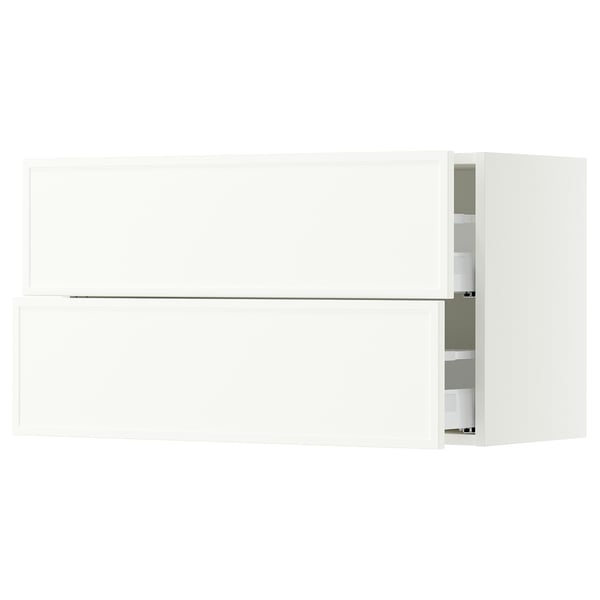 SEKTION / MAXIMERA Gabinete de pared+2 cajones, blanco/Aspudden blanco mate, 36x15x20 "