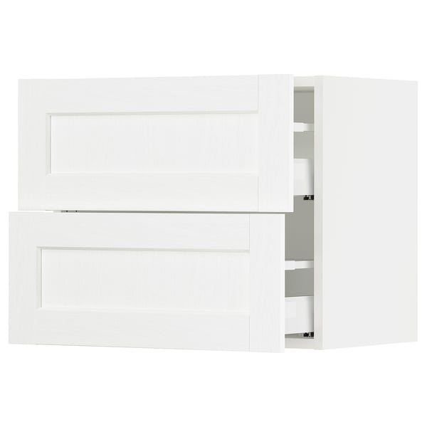 SEKTION / MAXIMERA Gabinete de pared+2 cajones, blanco Enköping/blanco efecto madera, 24x15x20 "