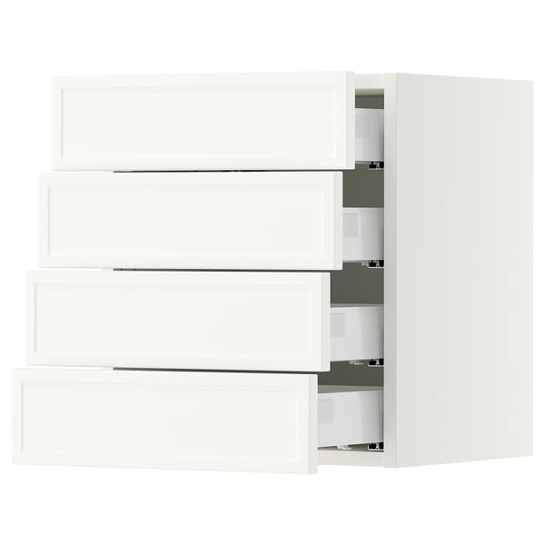 SEKTION / MAXIMERA Gabinete de pared+4 cajones, blanco/Aspudden blanco mate, 18x15x20 "