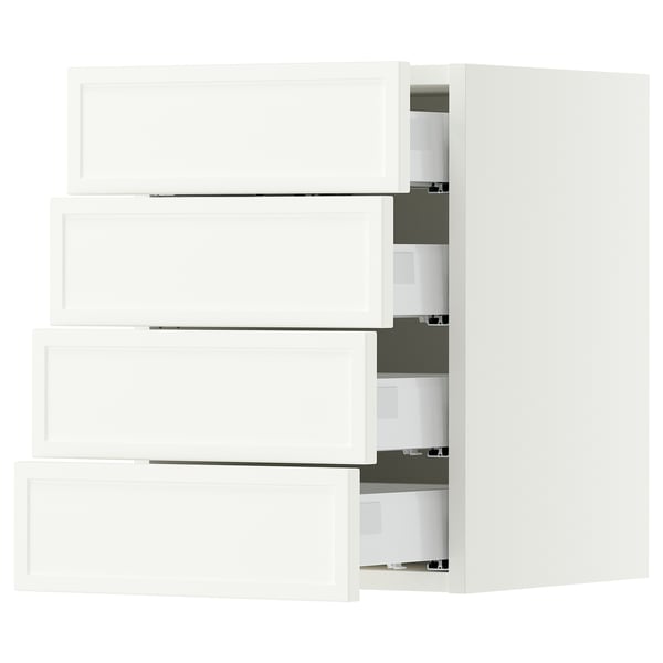 SEKTION / MAXIMERA Gabinete de pared+4 cajones, blanco/Aspudden blanco mate, 15x15x20 "