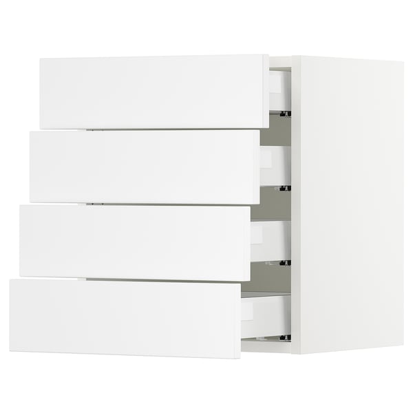 SEKTION / MAXIMERA Gabinete de pared+4 cajones, blanco/Axstad blanco mate, 18x15x20 "