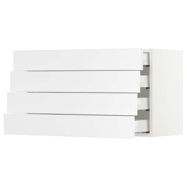 SEKTION / MAXIMERA Gabinete de pared+4 cajones, blanco/Axstad blanco mate, 36x15x20 "