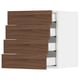 SEKTION / MAXIMERA Gabinete de pared+4 cajones, blanco Enköping/marrón efecto de nogal, 18x15x20 "