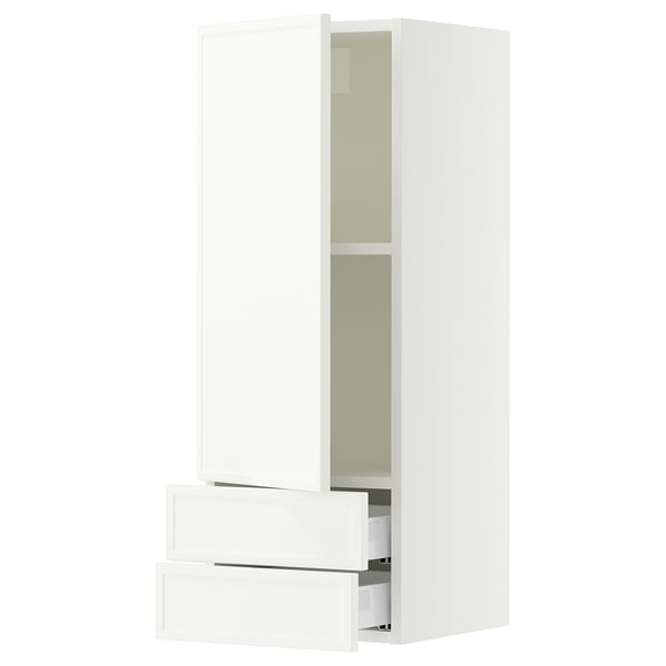 SEKTION / MAXIMERA Gabinete de pared+puerta/2 cajones, blanco/Aspudden blanco mate, 15x15x40 "