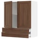SEKTION / MAXIMERA Gabinete pared+2 puertas/2 cajones, blanco Enköping/marrón efecto de nogal, 36x15x40 "