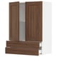 SEKTION / MAXIMERA Gabinete pared+2 puertas/2 cajones, blanco Enköping/marrón efecto de nogal, 30x15x40 "