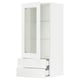 SEKTION / MAXIMERA Gabinete pared+puerta vidrio/2 cjn, blanco Enköping/blanco efecto madera, 18x15x40 "