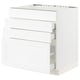 SEKTION / MAXIMERA Gbn bajo estufa/4 frentes/3 cajones, blanco Enköping/blanco efecto madera, 30x24x30 "