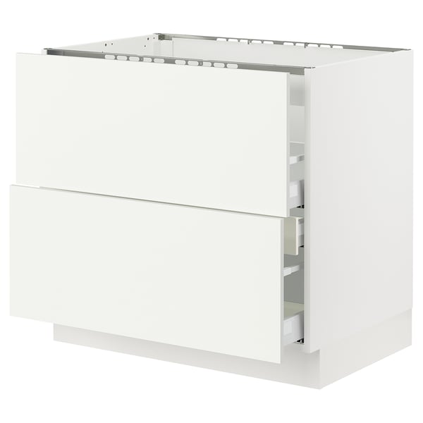 SEKTION / MAXIMERA Gbn bajo estufa/extractor int+cajón, blanco/Vallstena blanco, 36x24x30 "