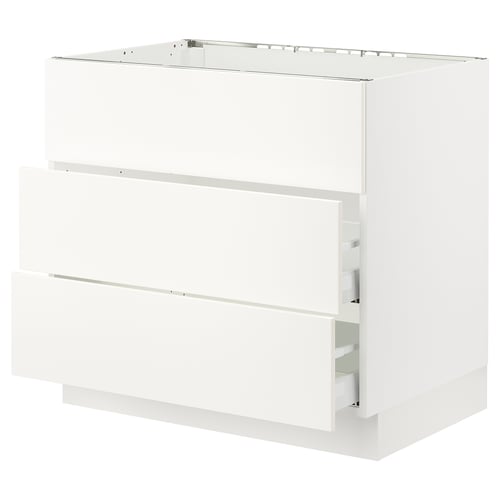 SEKTION / MAXIMERA Gbn bajo estufa/extractor int+cajón, blanco/Veddinge blanco, 36x24x30 "