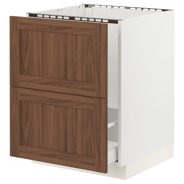 SEKTION / MAXIMERA Gbn bjo freg/clas residuos/2frentes, blanco Enköping/marrón efecto de nogal, 24x24x30 "