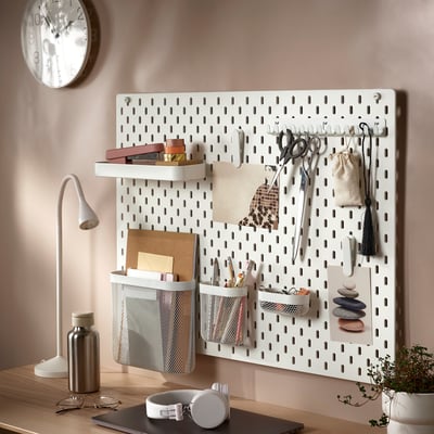 SKÅDIS Tablero de clavijas, blanco, 30x22 "