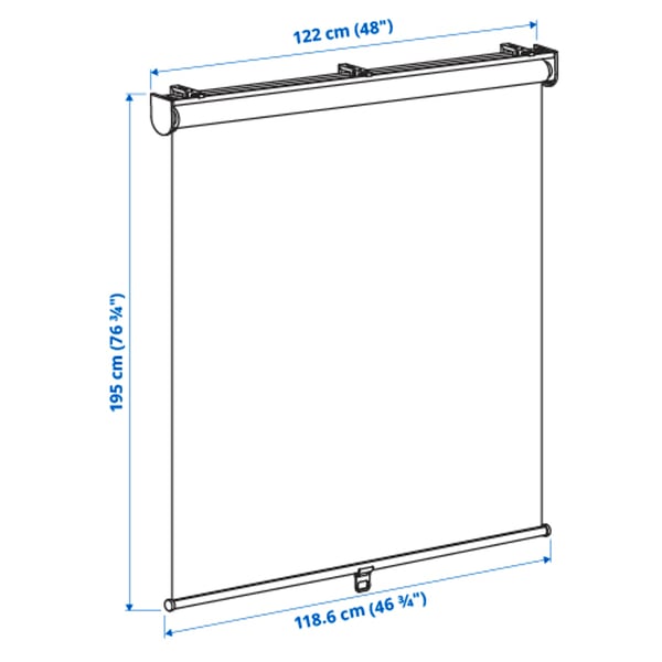 SKOGSKLÖVER Persiana enrollable, blanco, 48x76 ¾ "