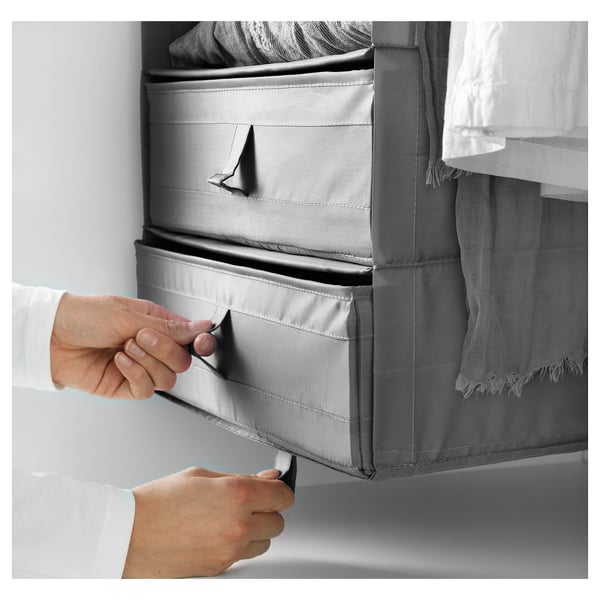 SKUBB Almacenamiento+6 compartimientos, gris oscuro, 13 ¾x17 ¾x49 ¼ "