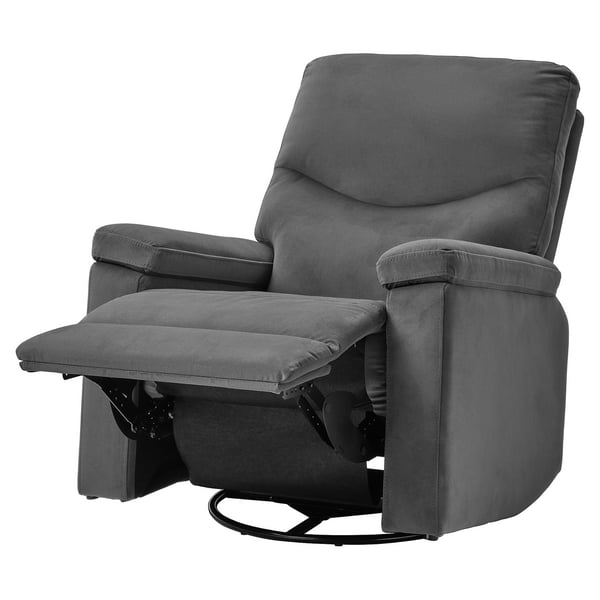 SKULNÄS Sillón reclinable+giratorio, Hakebo gris oscuro