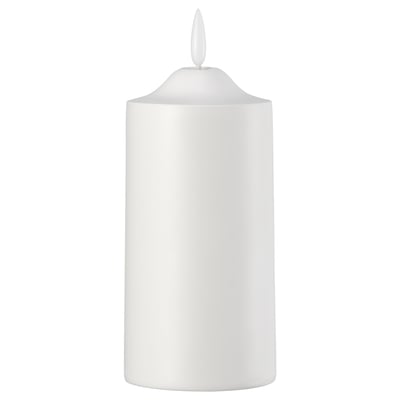 SMÅLOM Vela grande LED, funciona con pilas blanco, 5 1/2 "