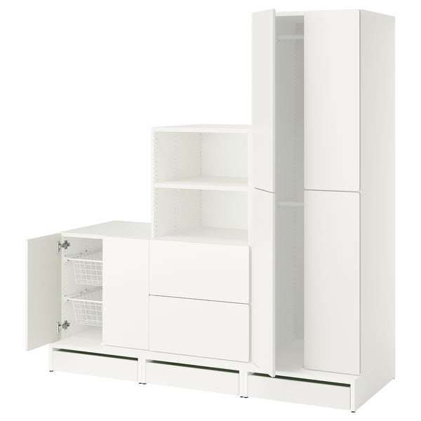 SMÅSTAD / UPPFÖRA Combinación de almacenaje, blanco/blanco, 70 7/8x25 5/8x77 1/8 "