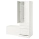 SMÅSTAD / UPPFÖRA Combinación de almacenaje, blanco +marco/+banca, 59x25 5/8x77 1/8 "