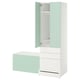 SMÅSTAD / UPPFÖRA Combinación de almacenaje, blanco verde claro/+banca, 59x25 5/8x77 1/8 "