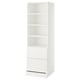 SMÅSTAD / UPPFÖRA Librero, blanco +marco/+2 cajones, 23 5/8x25 5/8x77 1/8 "
