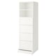 SMÅSTAD / UPPFÖRA Librero, blanco +marco/+4 cajones, 23 5/8x25 5/8x77 1/8 "