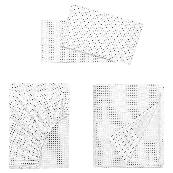 SMÅVÄNDEROT Juego de sábanas, negro/blanco, Tamaño full/doble