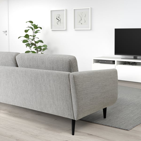 SMEDSTORP Sofá, Viarp beige/marrón/negro