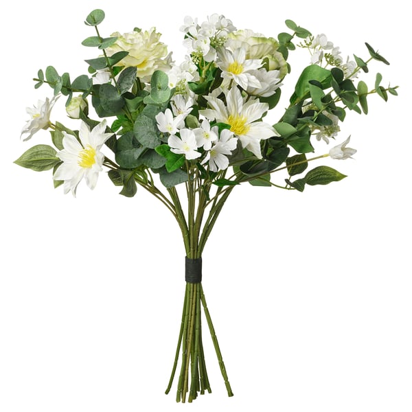 SMYCKA Ramo artificial, interior/exterior/blanco, 24 "