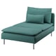 SÖDERHAMN Chaise longue, Kelinge gris turquesa