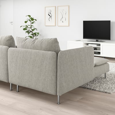 SÖDERHAMN Módulo seccional, 4 plazas, +chaise longue/Viarp beige/marrón