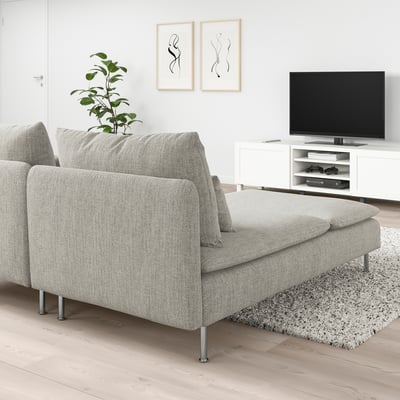SÖDERHAMN Sofá de 2 plazas, +chaise longue/Viarp beige/marrón