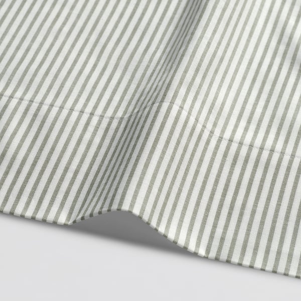 SOLFIBBLA Juego de sábanas, blanco verde/raya, Tamaño full/doble
