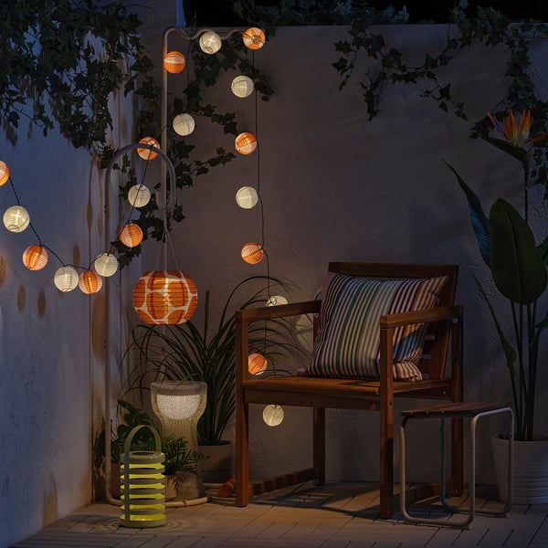 SOLVINDEN Base para lámpara, naranja/beige