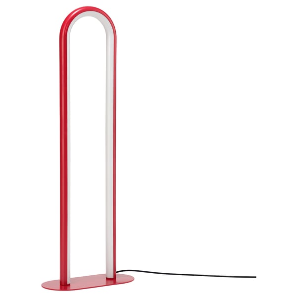 SOLVINDEN Lámpara de piso, regulable/rojo