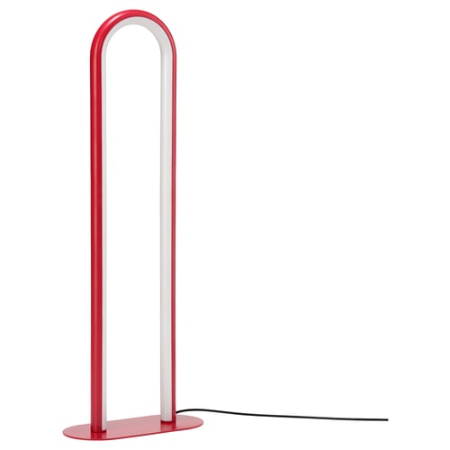 SOLVINDEN Lámpara de piso, regulable/rojo