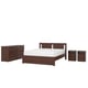 SONGESAND Muebles de dormitorio, juego de 4, marrón, Tamaño queen