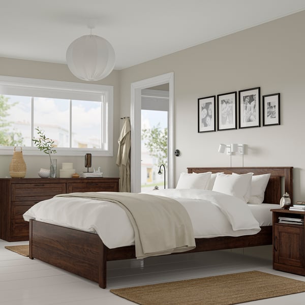 SONGESAND Muebles de dormitorio, juego de 4, marrón, Tamaño full